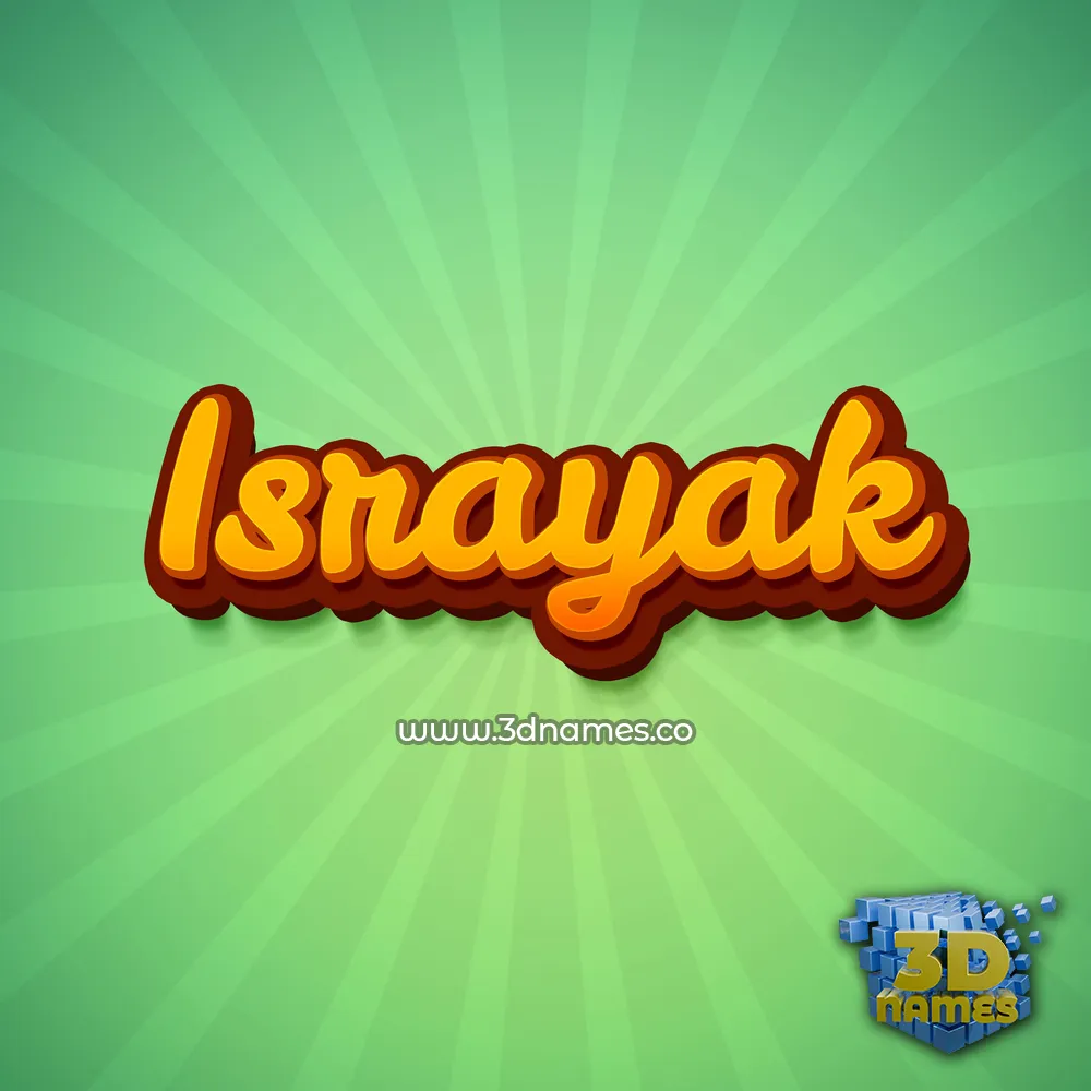 israyak in Green Rays style - 3D name wallpaper