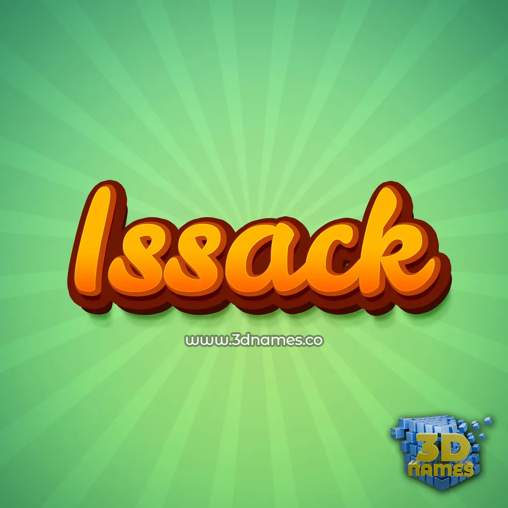 issack in Green Rays style - 3D name wallpaper