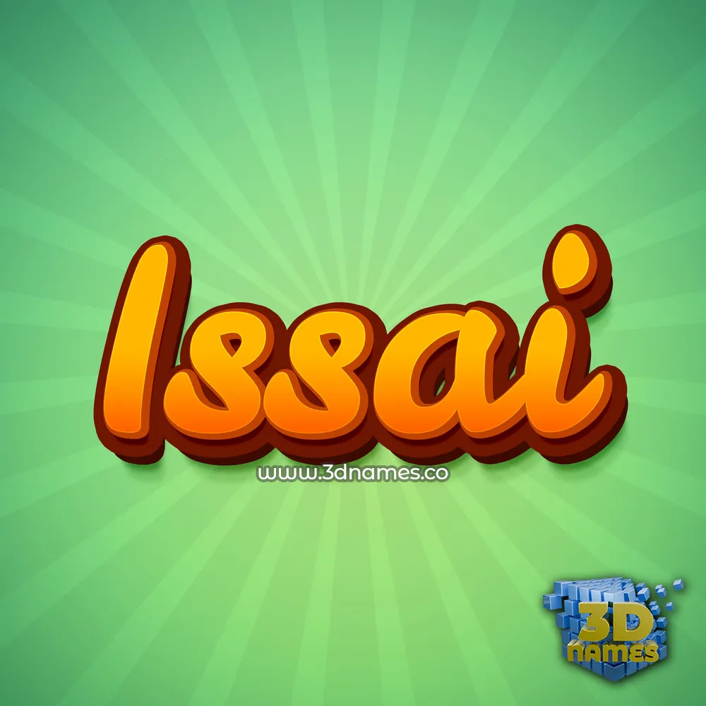 issai in Green Rays style - 3D name wallpaper