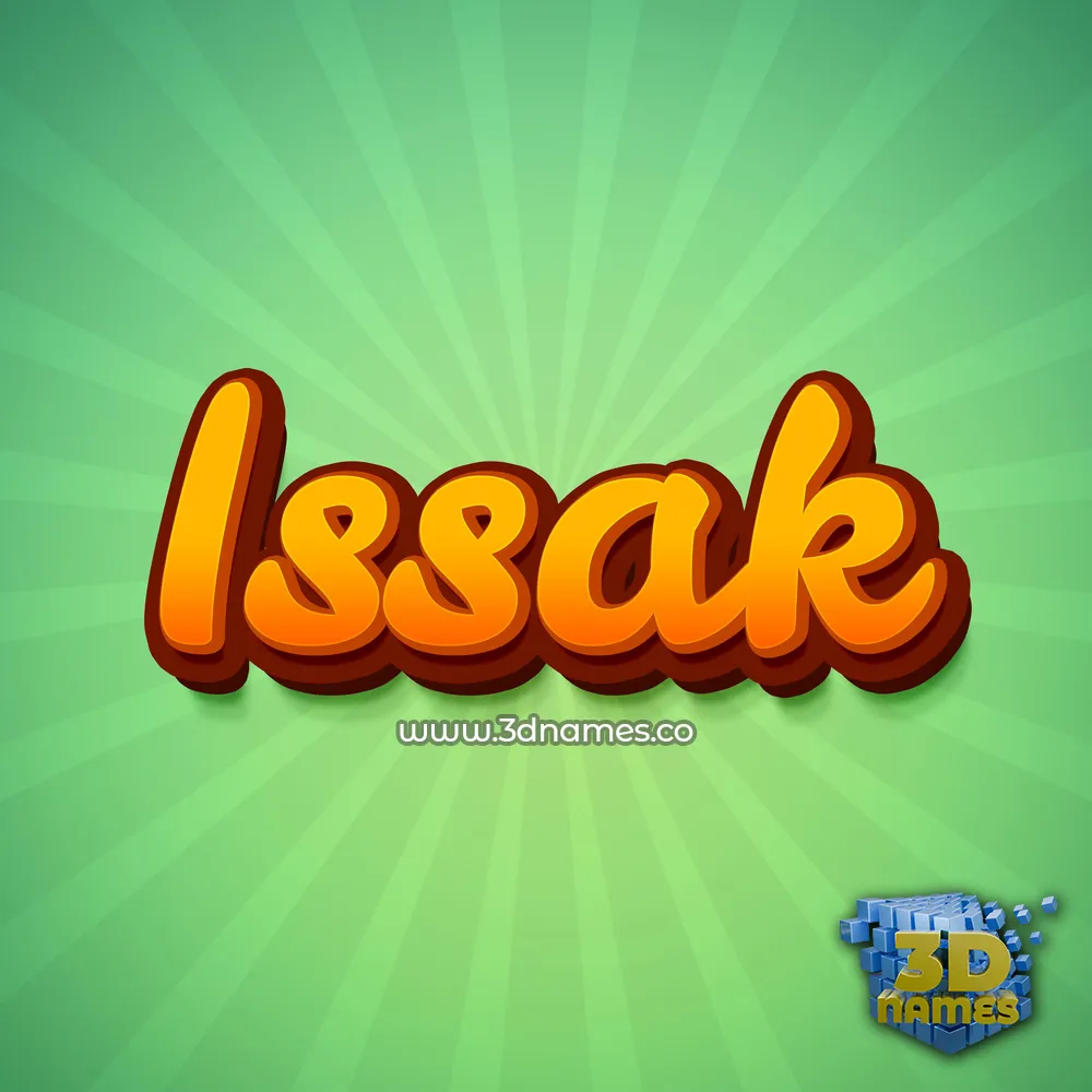 issak in Green Rays style - 3D name wallpaper