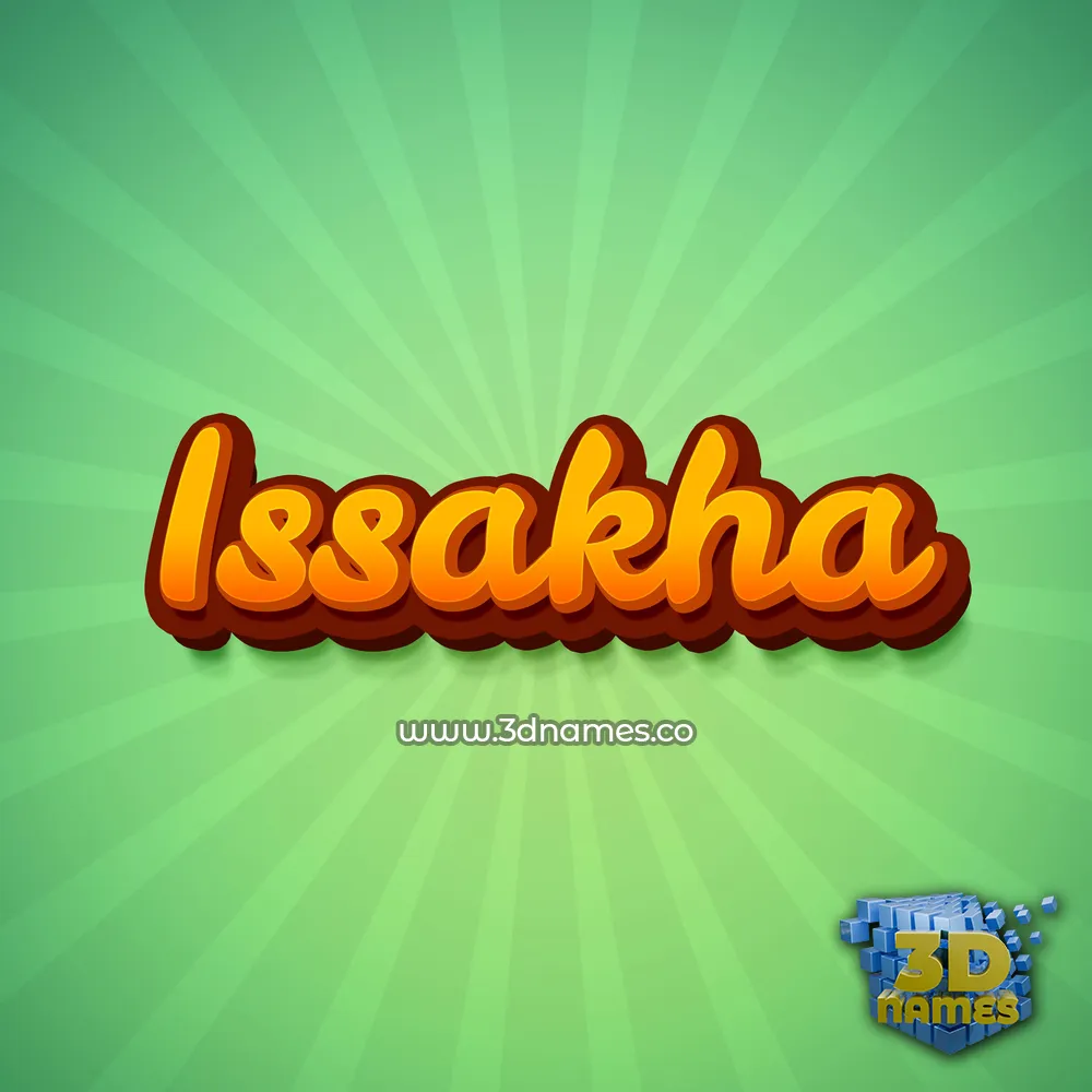 issakha in Green Rays style - 3D name wallpaper