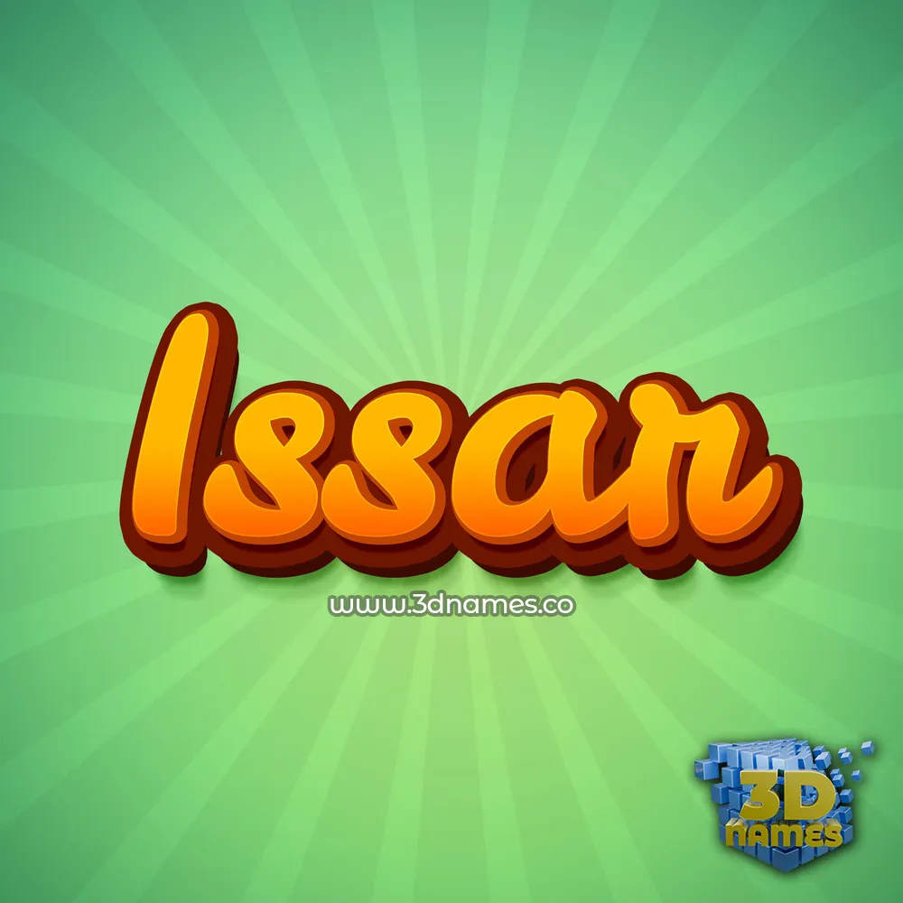issar in Green Rays style - 3D name wallpaper