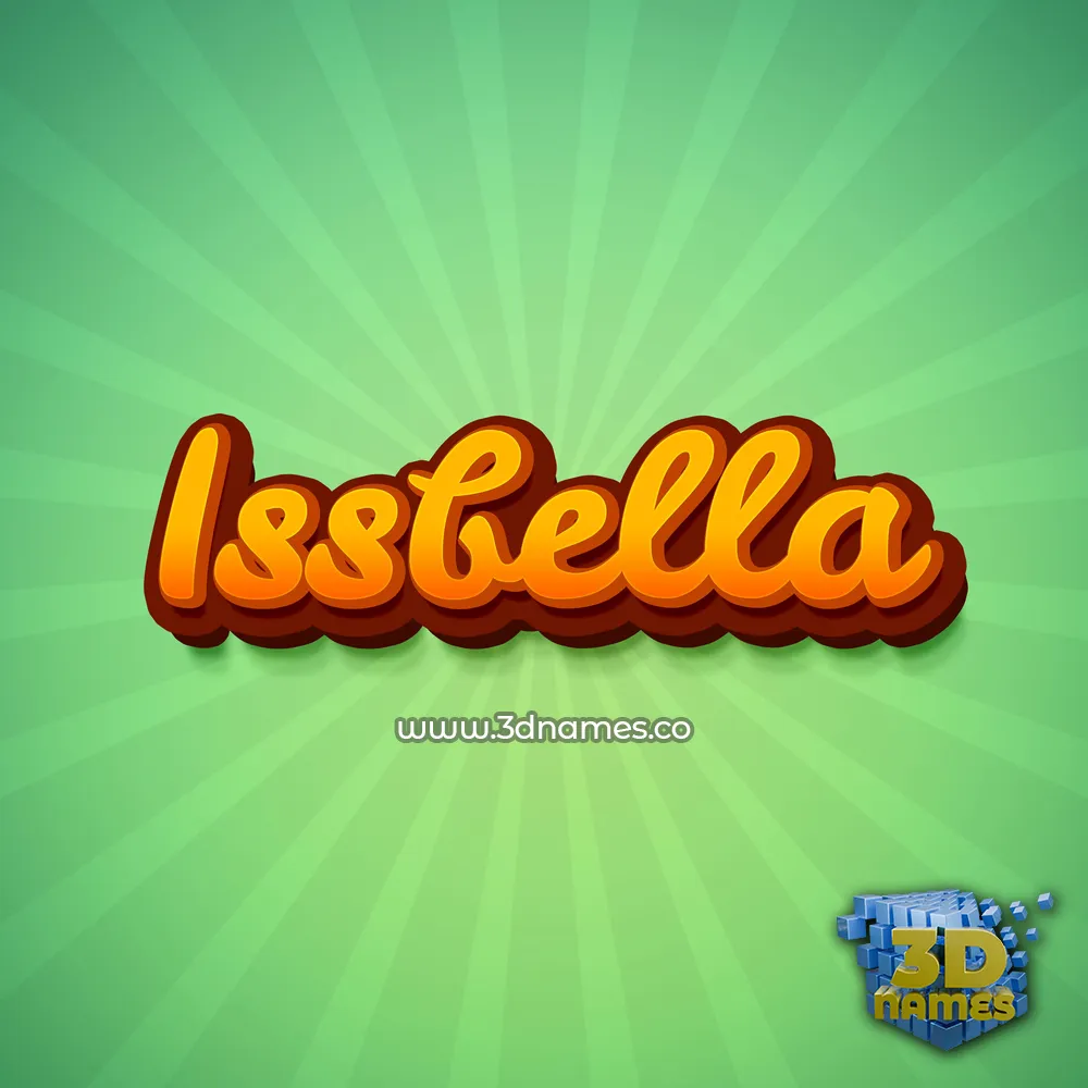 issbella in Green Rays style - 3D name wallpaper