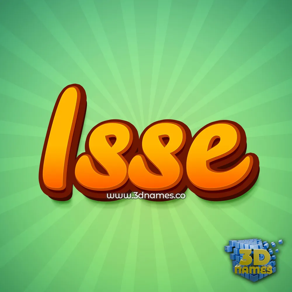 isse in Green Rays style - 3D name wallpaper