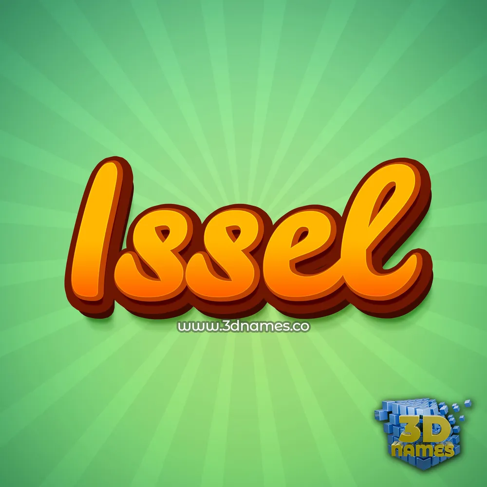issel in Green Rays style - 3D name wallpaper
