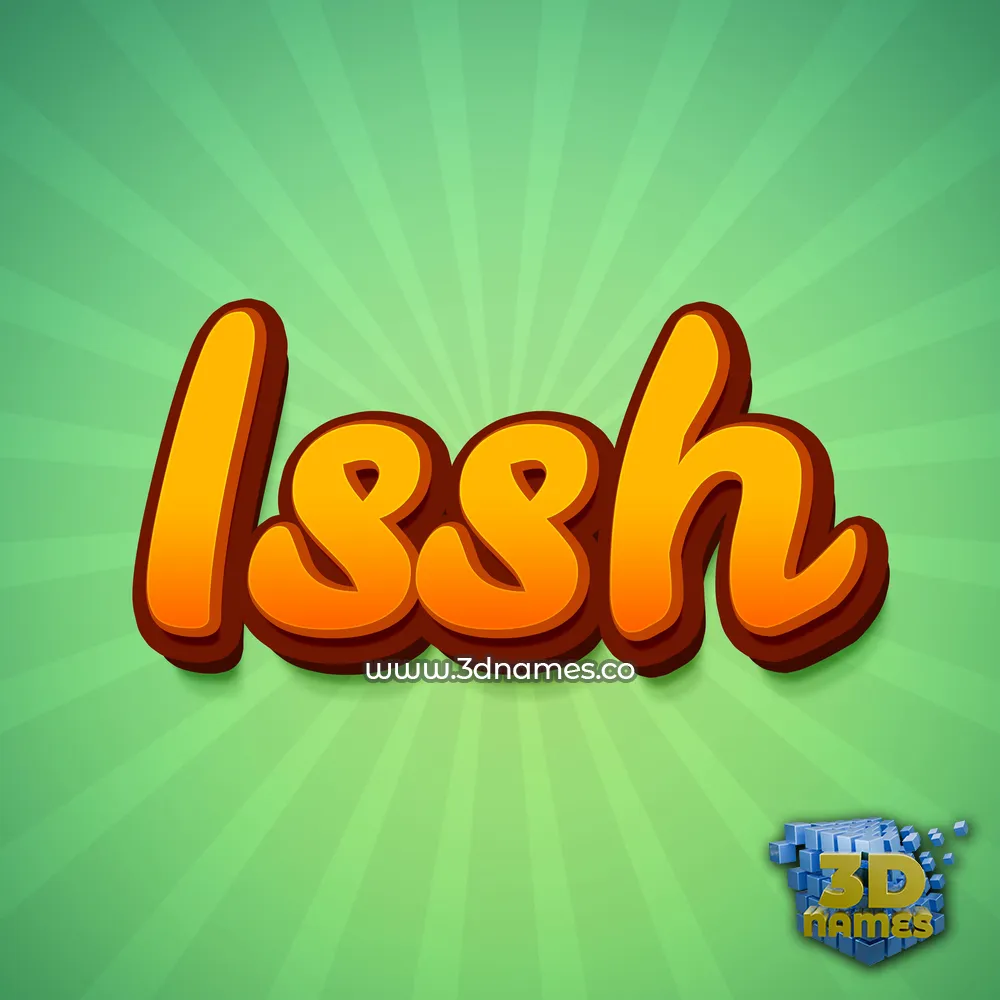 issh in Green Rays style - 3D name wallpaper