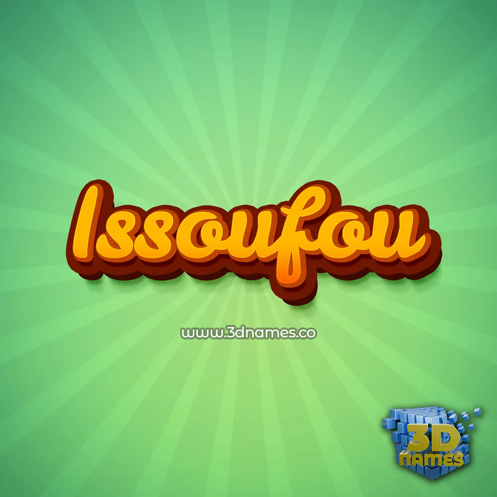 issoufou in Green Rays style - 3D name wallpaper