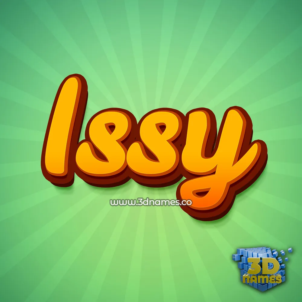 issy in Green Rays style - 3D name wallpaper