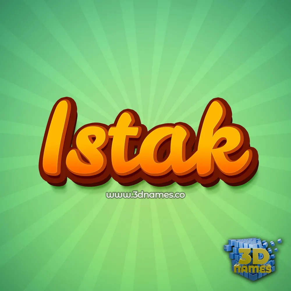 istak in Green Rays style - 3D name wallpaper
