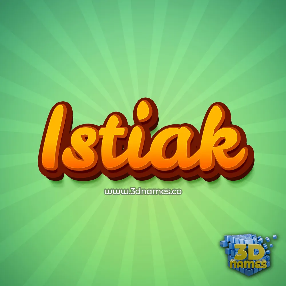 istiak in Green Rays style - 3D name wallpaper