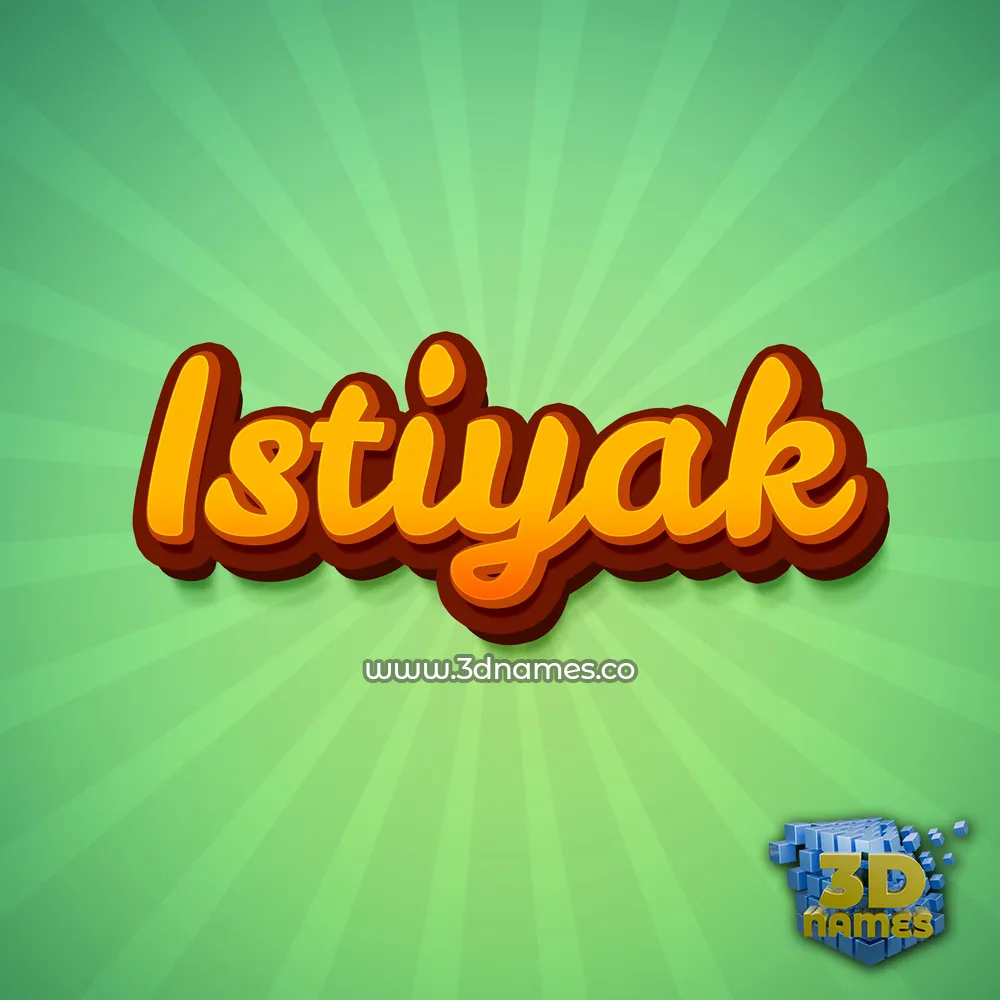 istiyak in Green Rays style - 3D name wallpaper