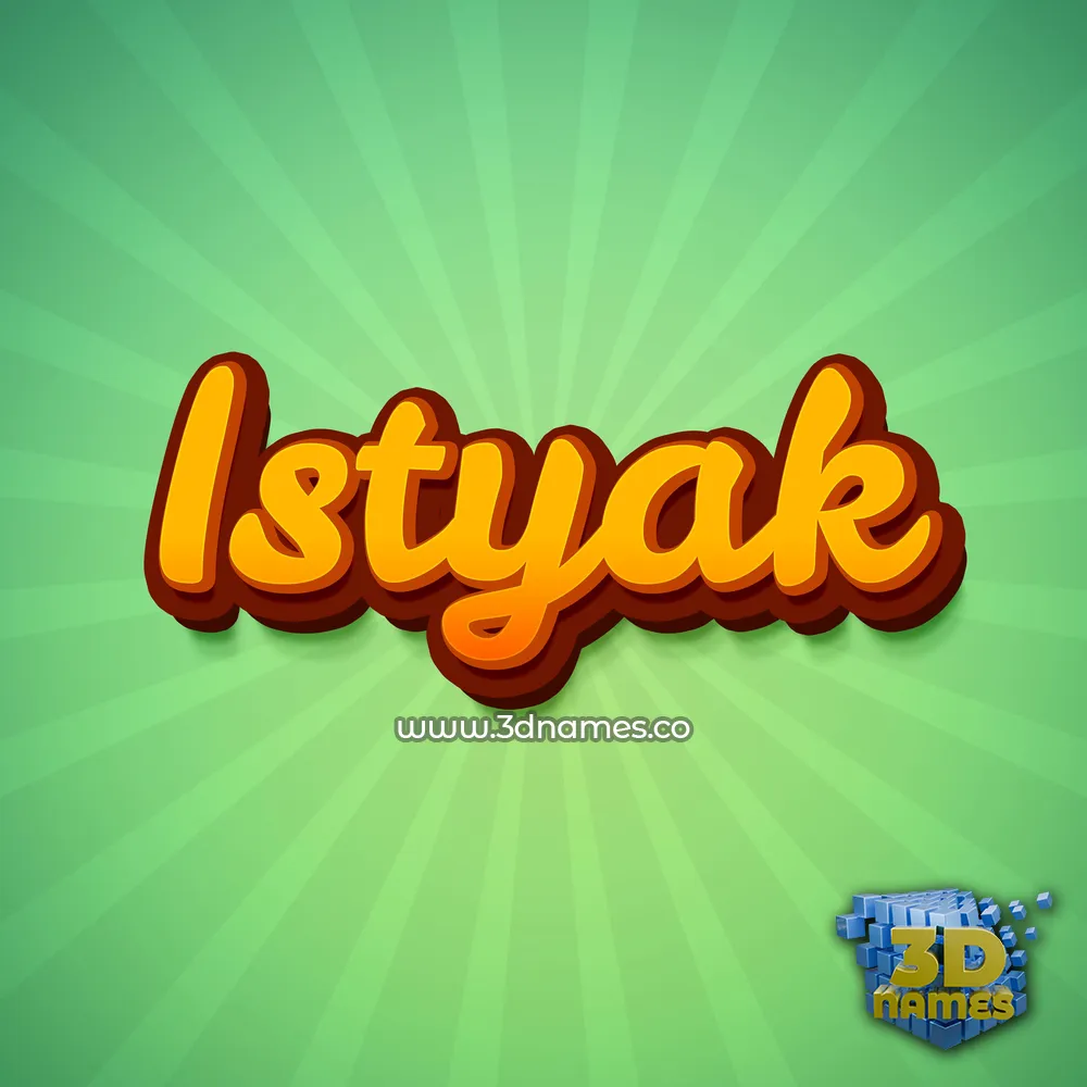 istyak in Green Rays style - 3D name wallpaper