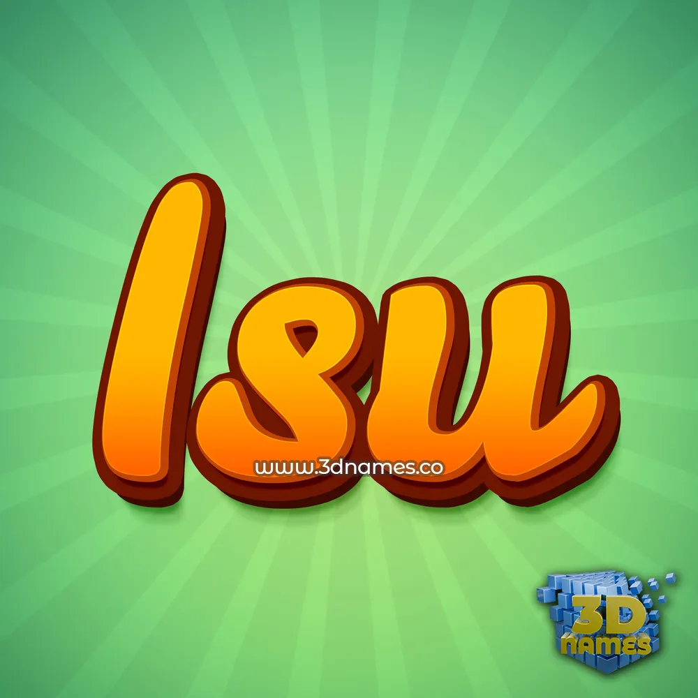 isu in Green Rays style - 3D name wallpaper