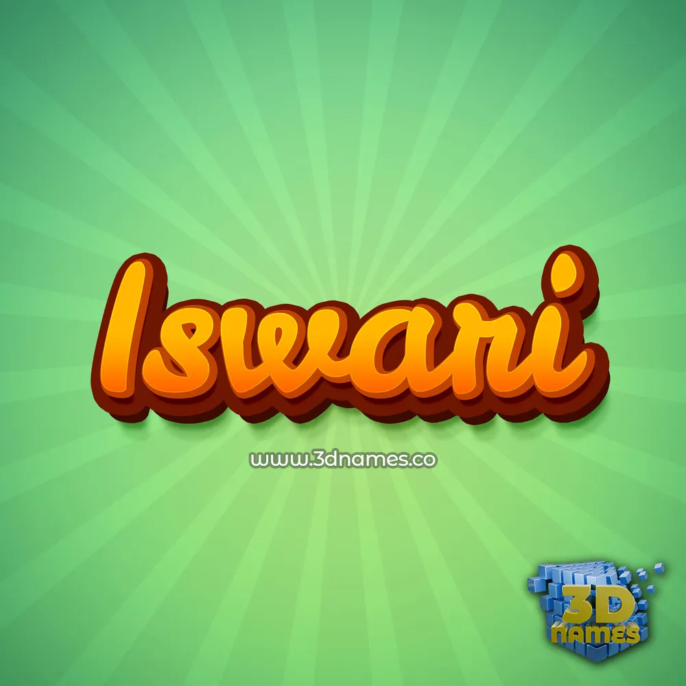 iswari in Green Rays style - 3D name wallpaper