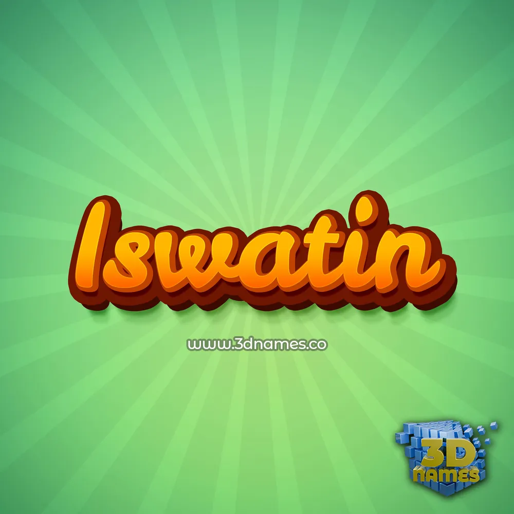 iswatin in Green Rays style - 3D name wallpaper
