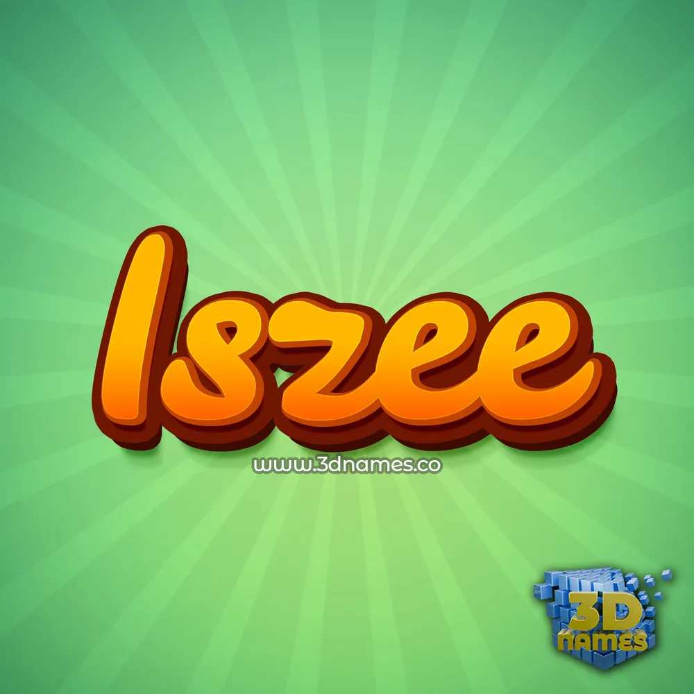 iszee in Green Rays style - 3D name wallpaper