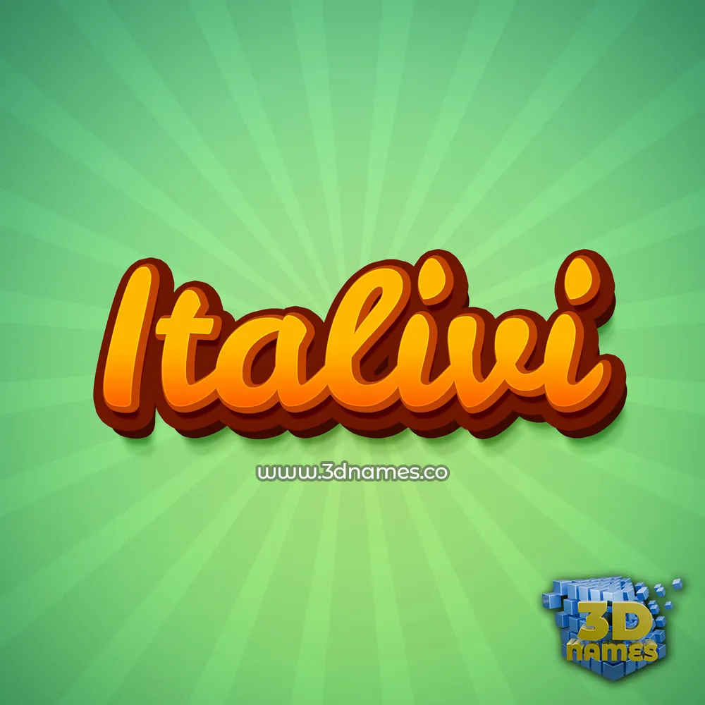 italivi in Green Rays style - 3D name wallpaper