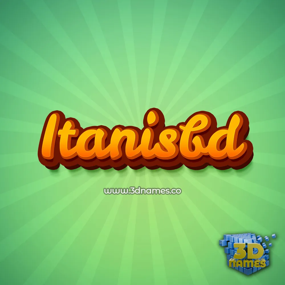 itanisbd in Green Rays style - 3D name wallpaper