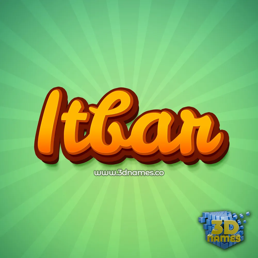 itbar in Green Rays style - 3D name wallpaper