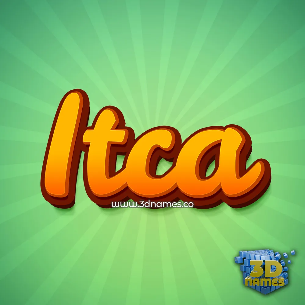 itca in Green Rays style - 3D name wallpaper