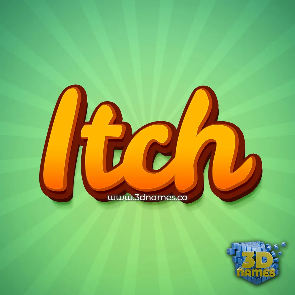 itch in Green Rays style - 3D name wallpaper