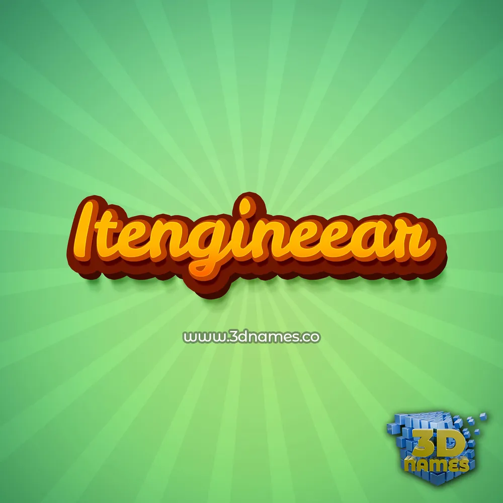 itengineear in Green Rays style - 3D name wallpaper