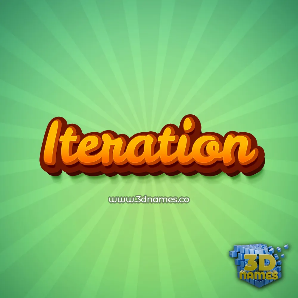 iteration in Green Rays style - 3D name wallpaper