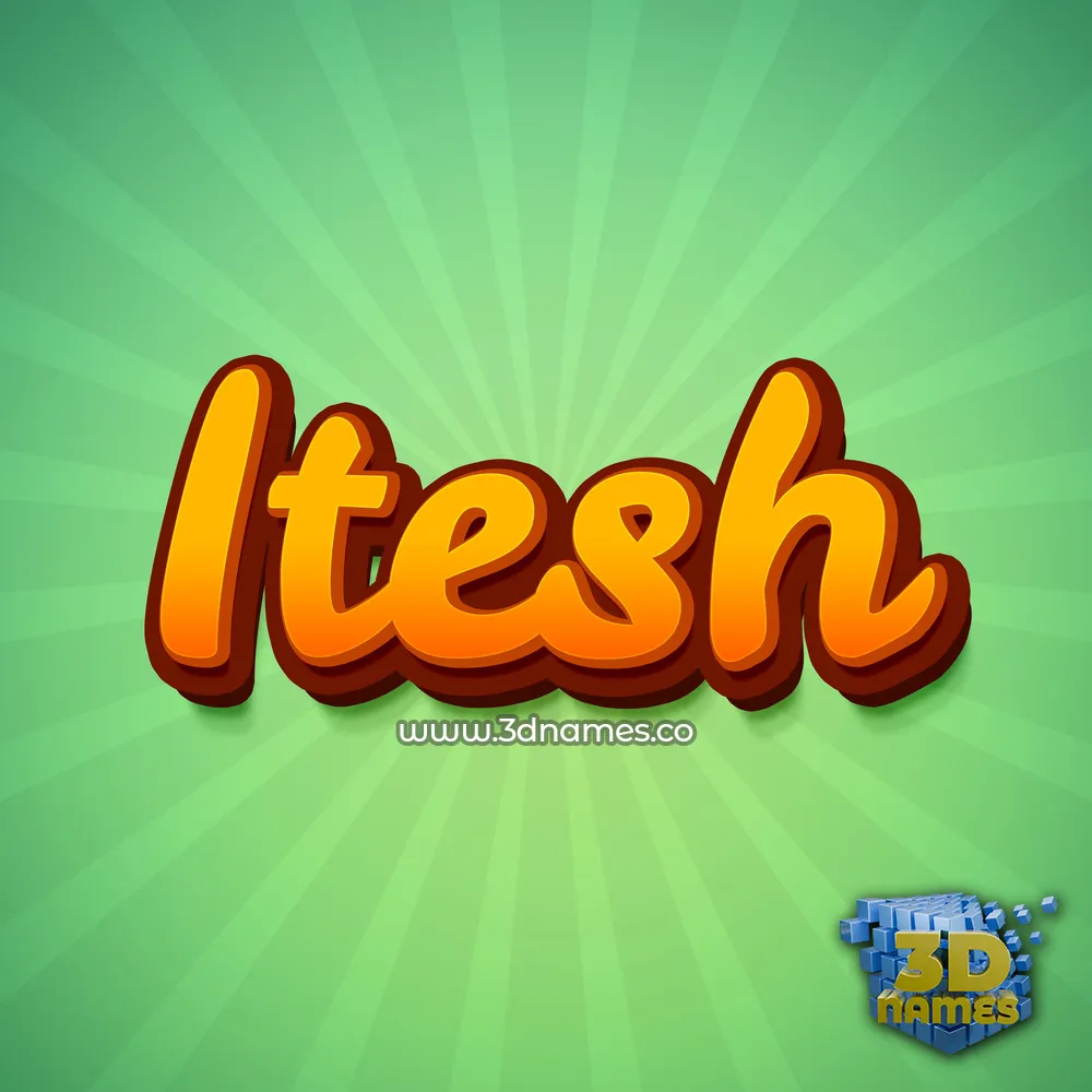 itesh in Green Rays style - 3D name wallpaper
