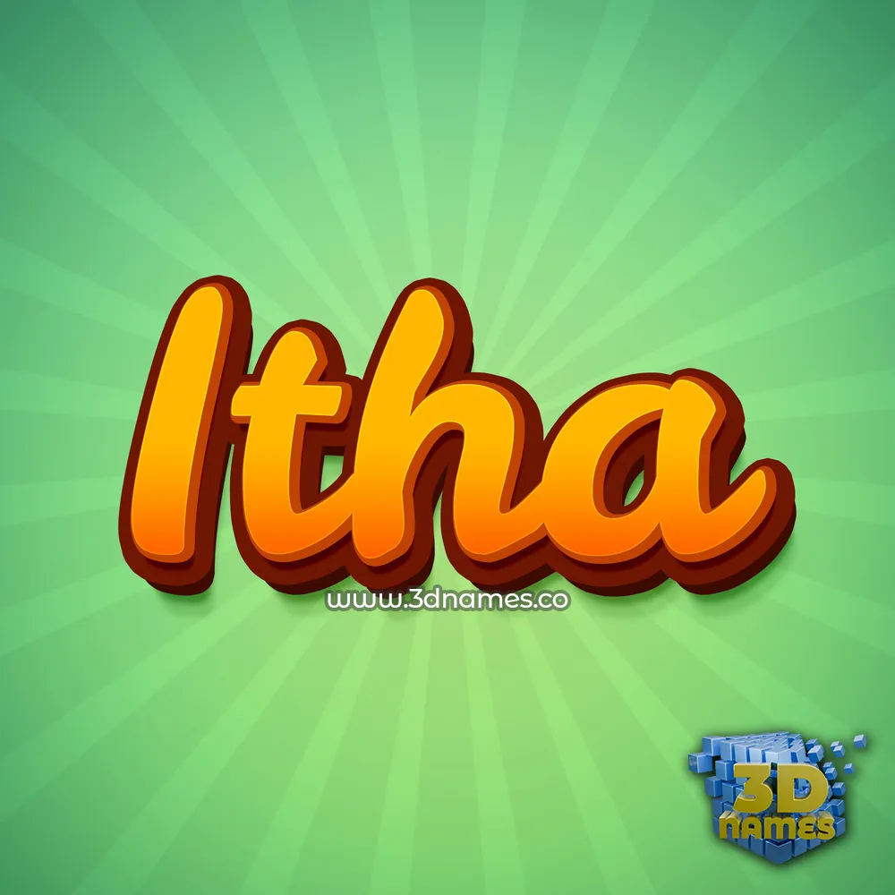 itha in Green Rays style - 3D name wallpaper