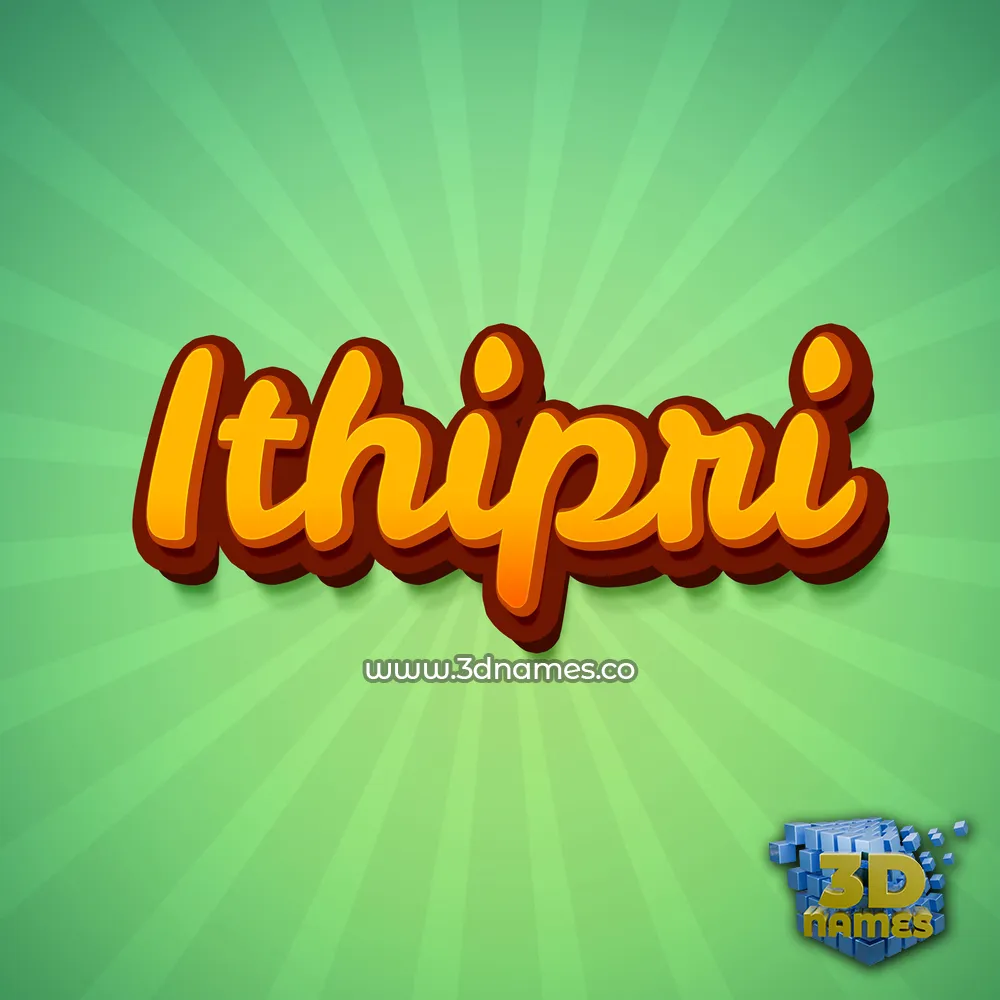 ithipri in Green Rays style - 3D name wallpaper
