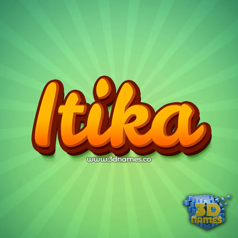 itika in Green Rays style - 3D name wallpaper