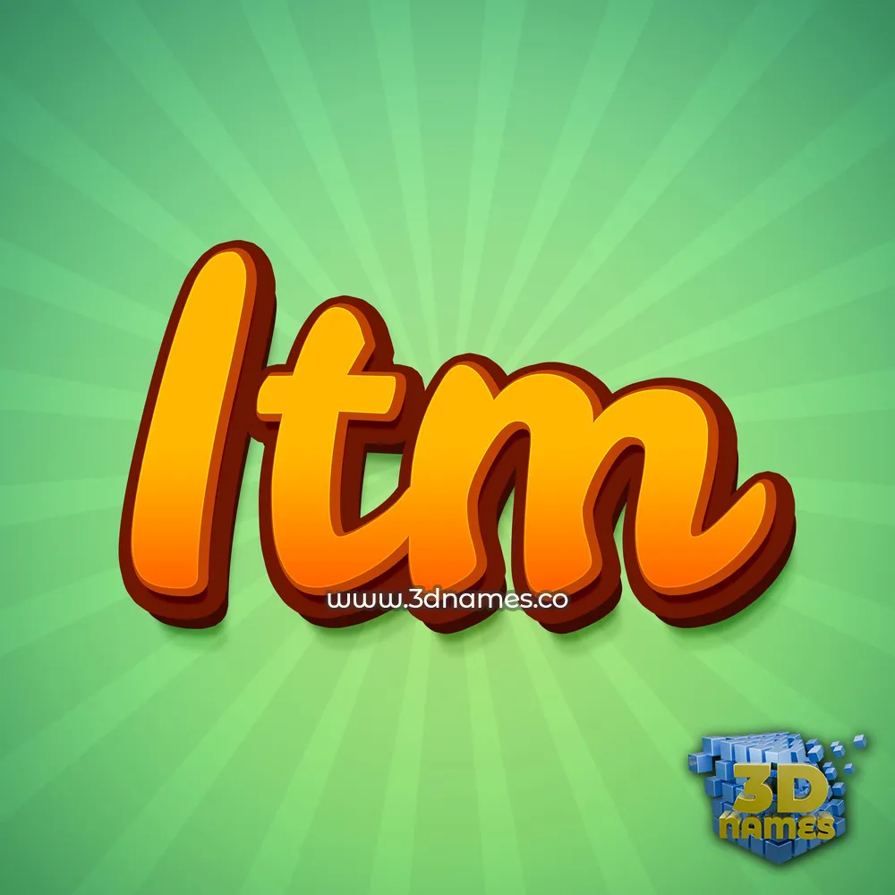 itm in Green Rays style - 3D name wallpaper