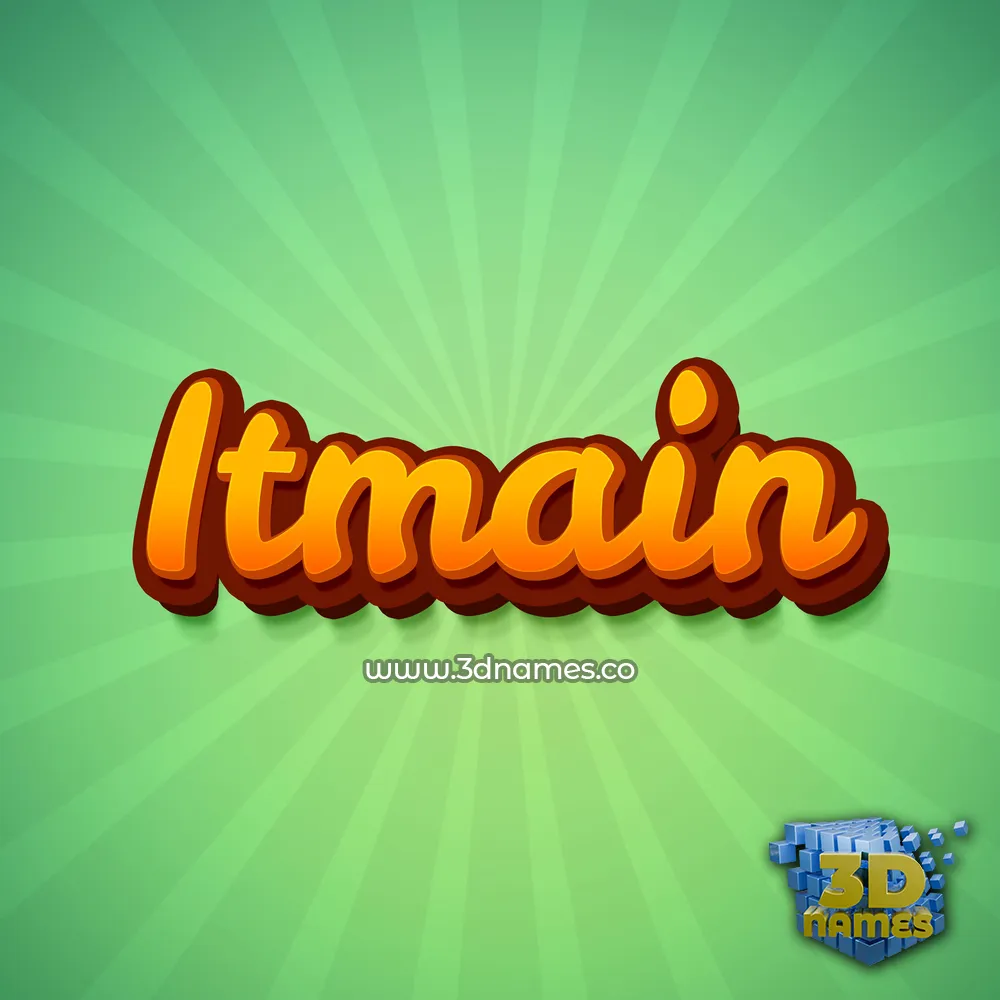 itmain in Green Rays style - 3D name wallpaper