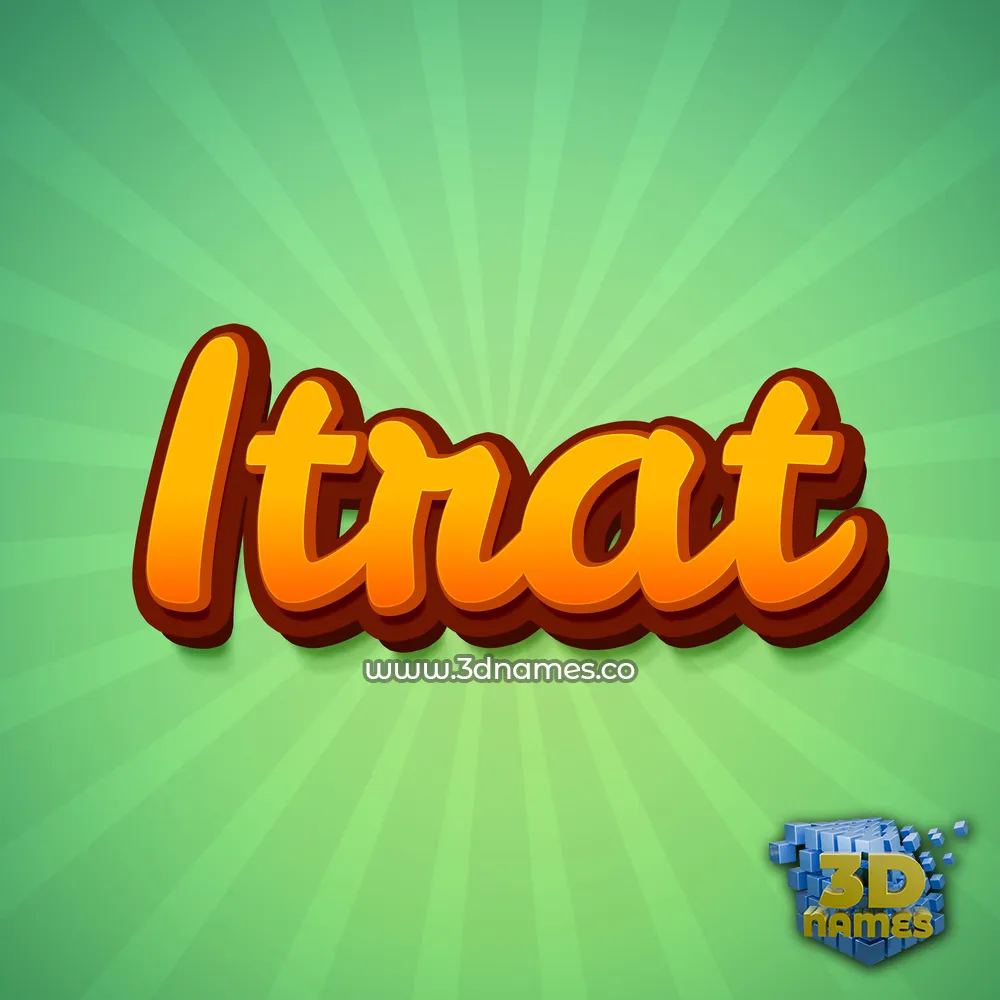 itrat in Green Rays style - 3D name wallpaper