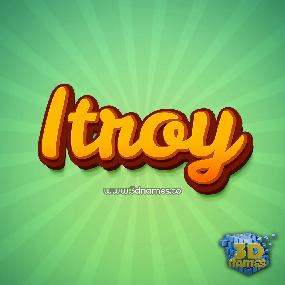 itroy in Green Rays style - 3D name wallpaper