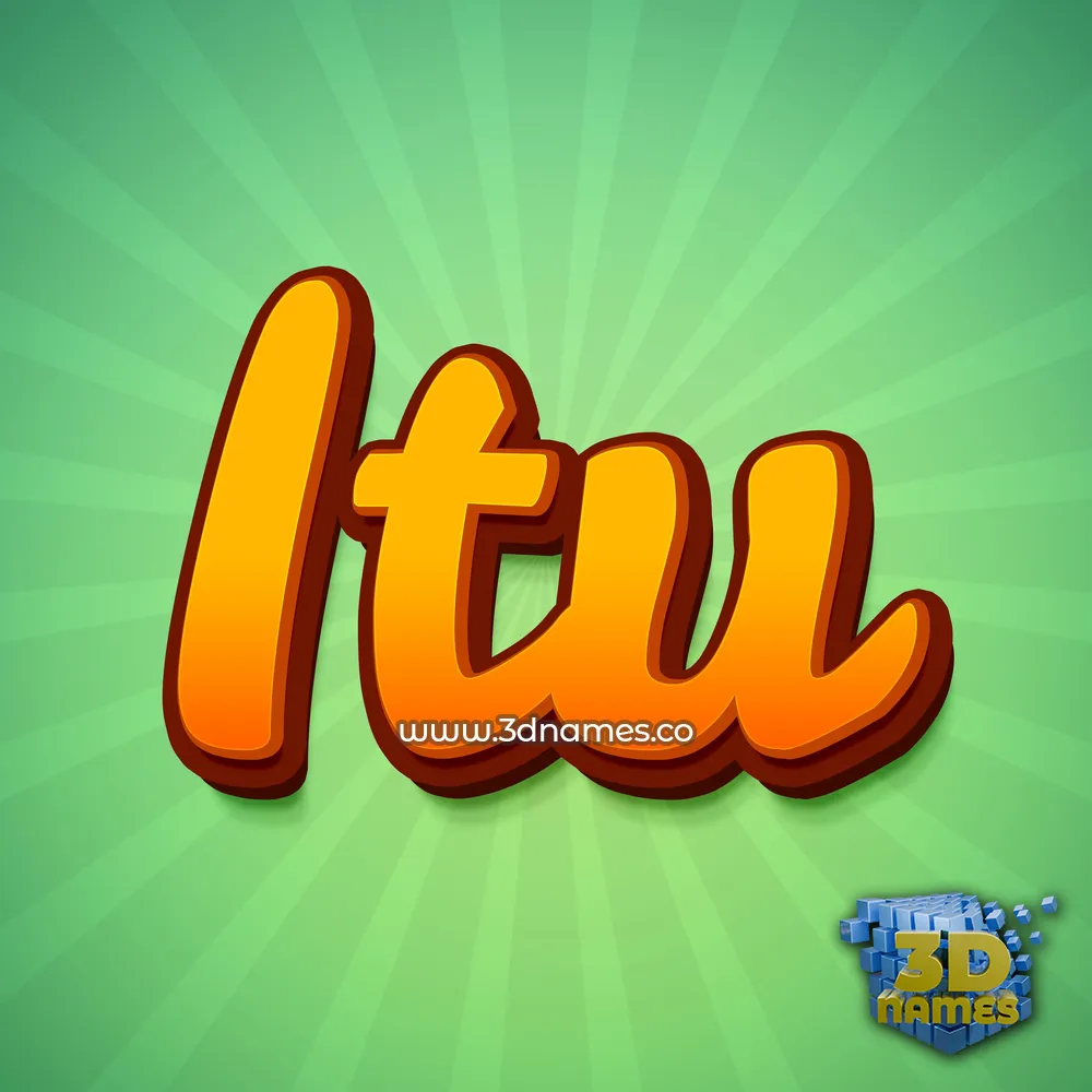 itu in Green Rays style - 3D name wallpaper