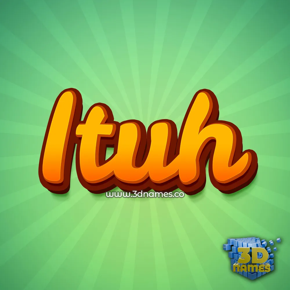 ituh in Green Rays style - 3D name wallpaper