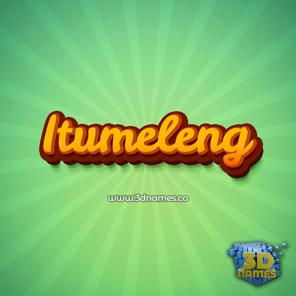 itumeleng in Green Rays style - 3D name wallpaper