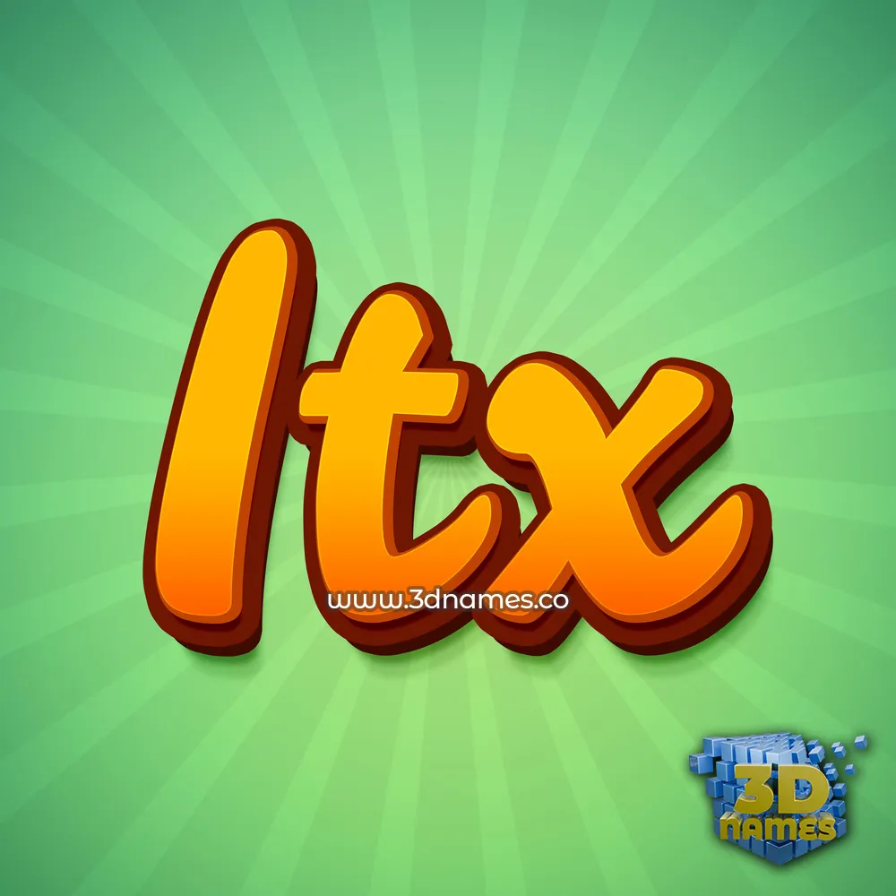itx in Green Rays style - 3D name wallpaper