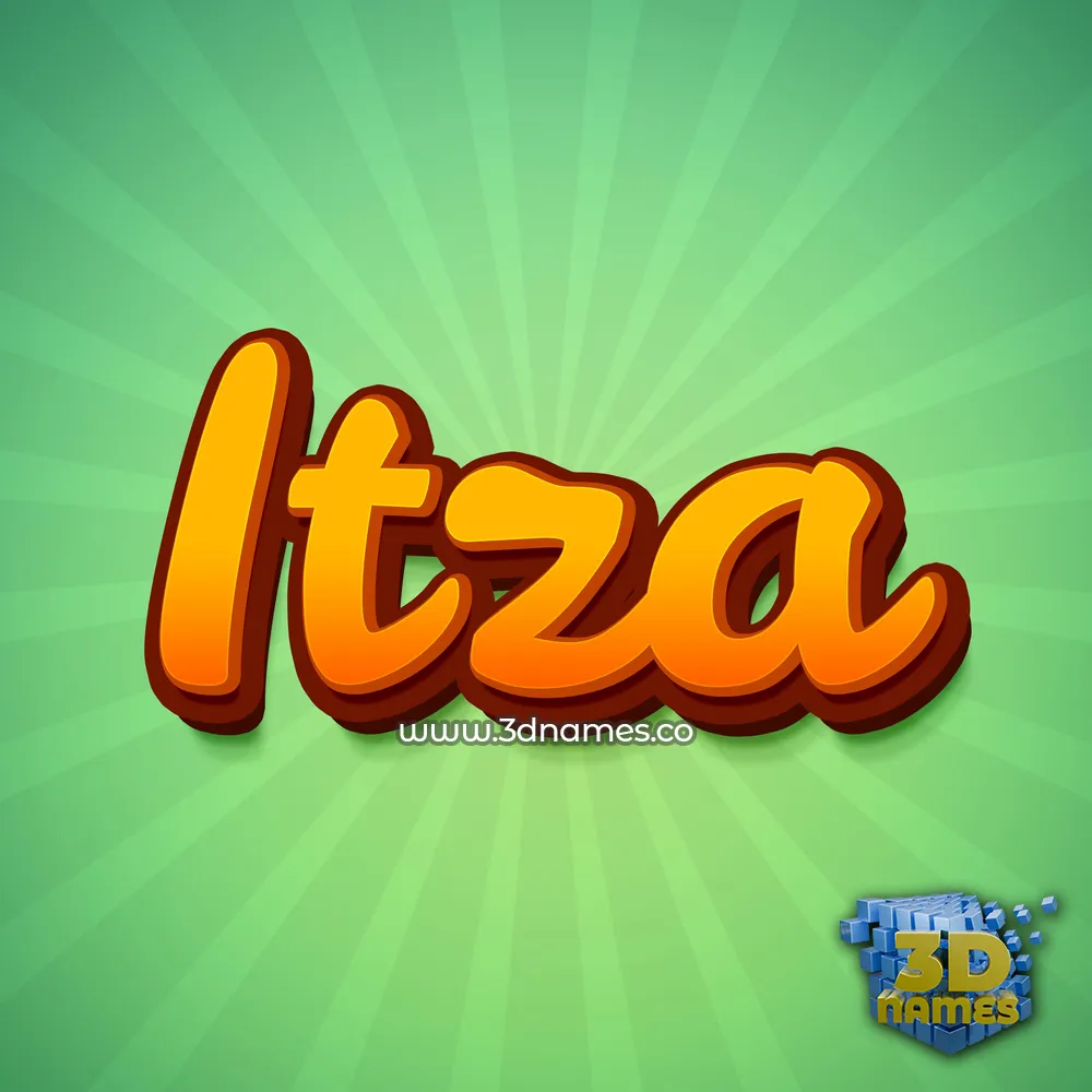 itza in Green Rays style - 3D name wallpaper