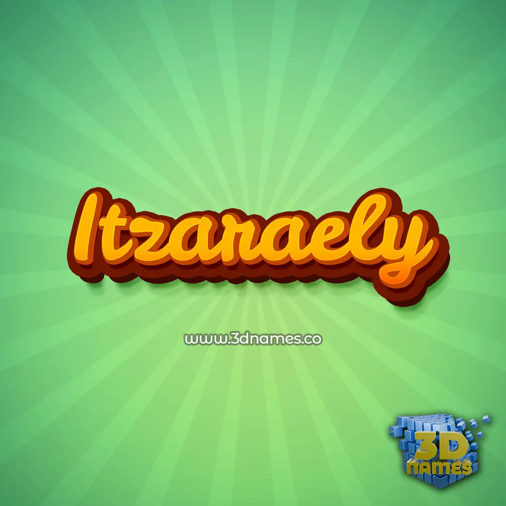 itzaraely in Green Rays style - 3D name wallpaper