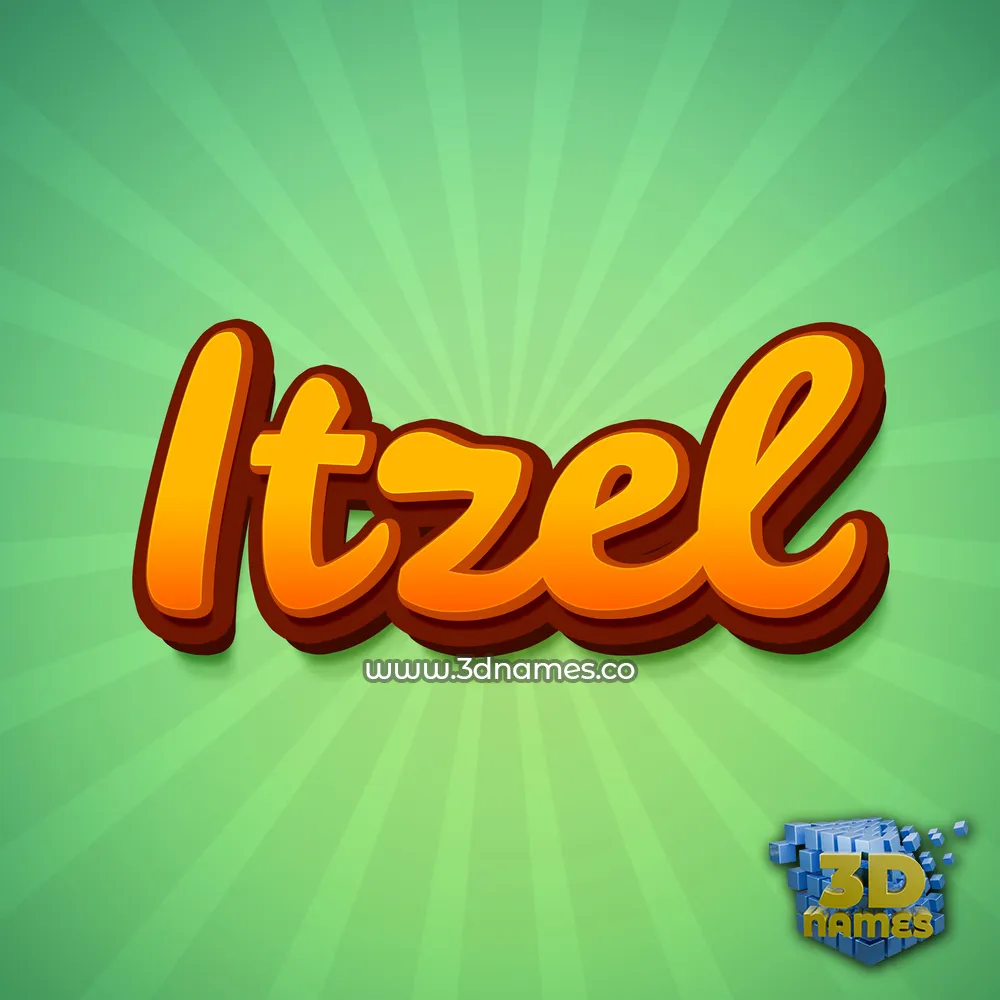 itzel in Green Rays style - 3D name wallpaper