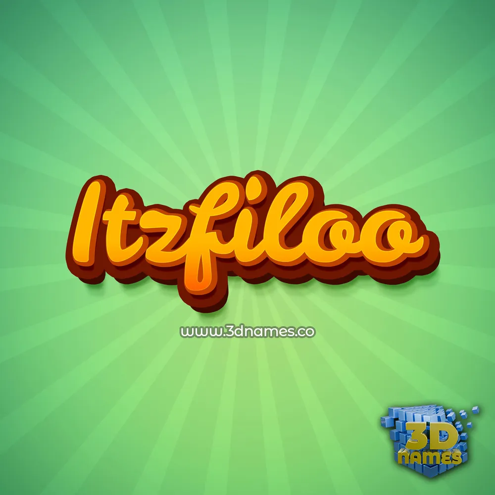 itzfiloo in Green Rays style - 3D name wallpaper