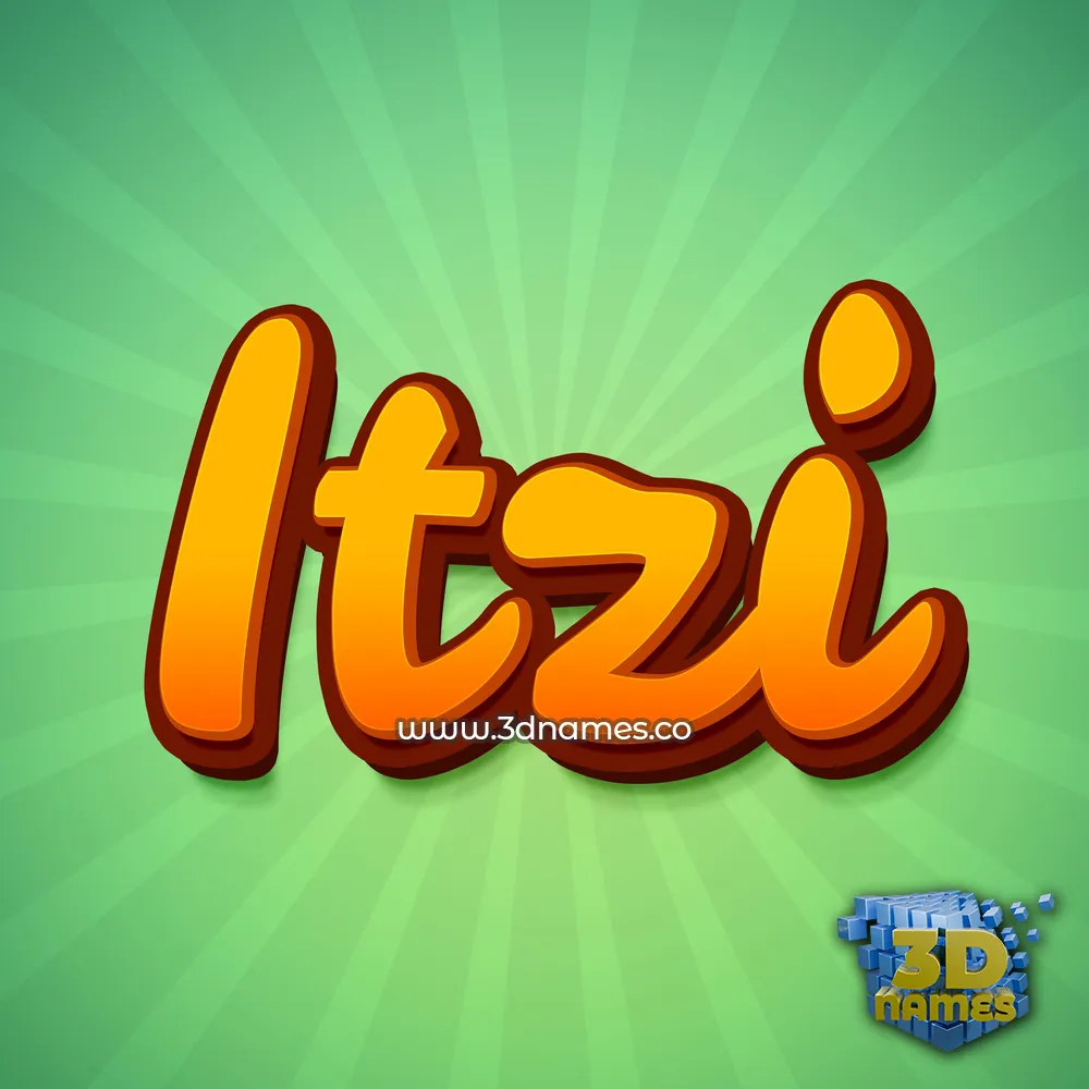 itzi in Green Rays style - 3D name wallpaper