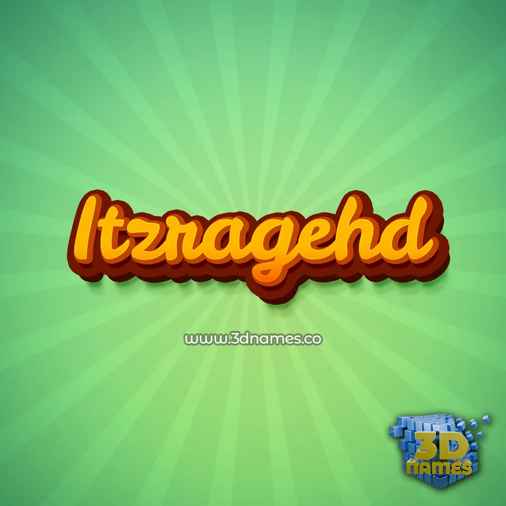 itzragehd in Green Rays style - 3D name wallpaper