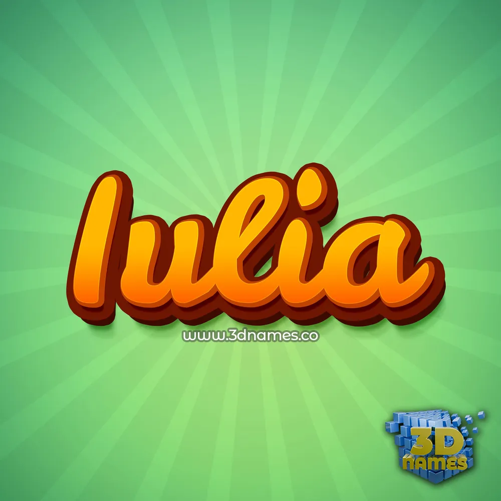 iulia in Green Rays style - 3D name wallpaper