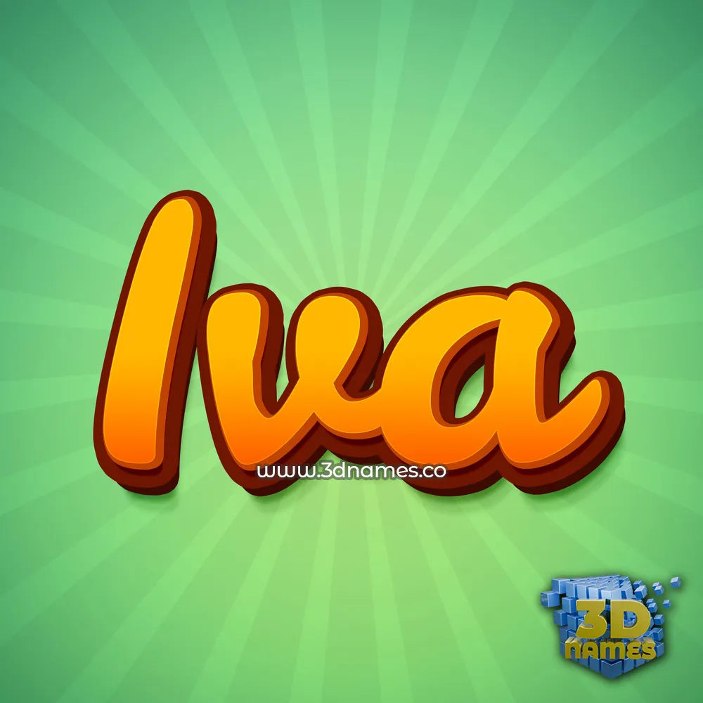iva in Green Rays style - 3D name wallpaper