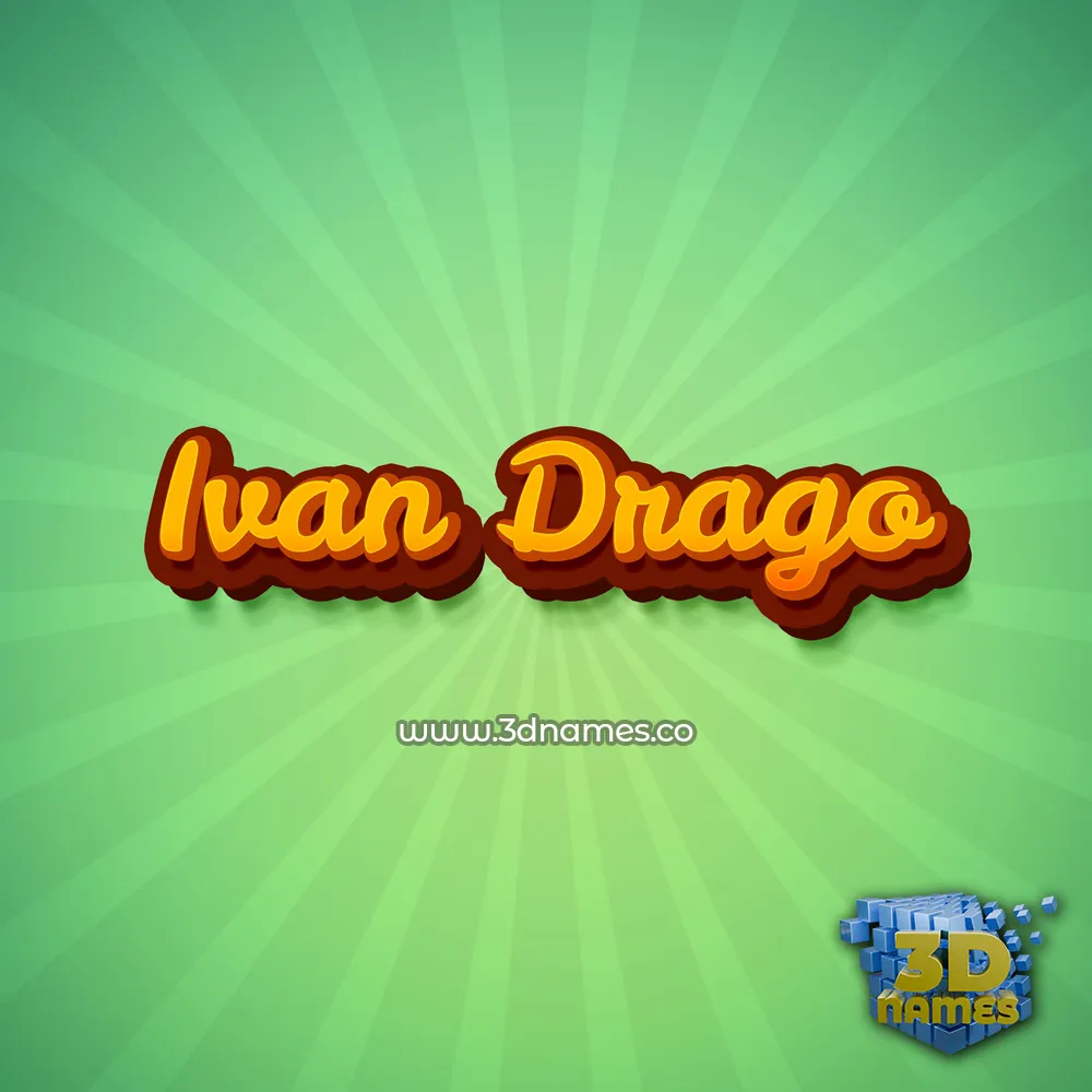 ivan drago in Green Rays style - 3D name wallpaper
