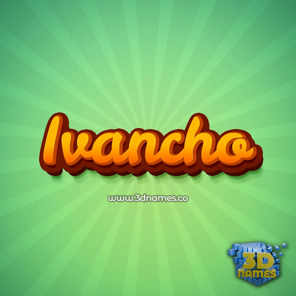 ivancho in Green Rays style - 3D name wallpaper