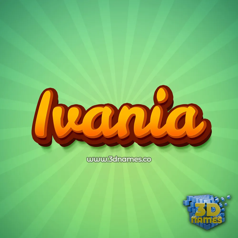 ivania in Green Rays style - 3D name wallpaper